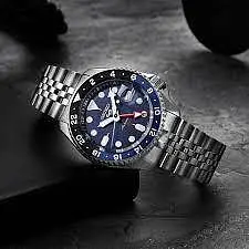 【金台鐘錶】SEIKO精工 SSK003K1 機械錶 5號盾牌 潛水表 GMT兩地時間 (藍水鬼) 42.5mm