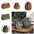 Zipper Drawstring Bag Durable Tissue Storage Box Outdoor Tissue Box Traveling