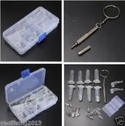 Eyeglass Sun Glasses Optical Repair Tool Assortment Set Screw Nut Nose Pad Kit