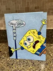NEW VINTAGE 2003 SPONGEBOB SQUAREPANTS TWO POCKET FOLDER NICKELODEON BOWLING