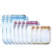 Mason Jar Zipper Reusable Zip Lock Food Storage Bags