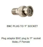 AD280 Plug adaptor BNC plug to “F” socke
