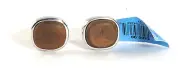 DAVID YURMAN Mens Cufflinks Brown Leather .925 Sterling Silver New!