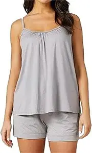 [ROCOTT] Women Tank Top with Built in Padded Bra,Summer Loose Fitting Cool Adjustable Spaghetti Strap Camisoles Boho Sexy Shirts (Color : Grey, Size : 3X-Large)