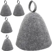 Parliky 5pcs Sauna Hat Bath Hat Sauna Accessories Shower Hat for Women Bath Accessories Comfortable Hat for Sauna Bathing Caps Comfortable Sauna Room Hat Large Shower Caps Wool Grey