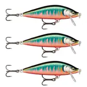 3x Rapala 7.5cm Countdown Sink Hardbody Balsa Fishing Lures - Gilded Oikiwa