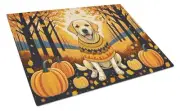 NEW Yellow Labrador Retriever Fall Glass Cutting Board Decorative Tempered #