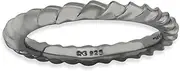 [Stackable Expressions] 2.5mm 925 Sterling Silver Polished Patterned Ruthenium plating Stackable Black Plated Domed Ring Size 7-Stackable-Ring for Women