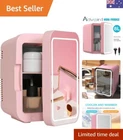 8L Mini Makeup Fridge with LED Makeup Mirror, Portable Cosmetics Refrigerator...