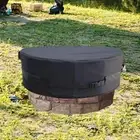 Round Fire Pit Cover Firepit Protector Water Resistant Easy to Use Tear
