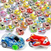 50 Pcs Mini Pull Back Cars and Airplane Set, Assorted Pull Back Racing Vehicles for Kids Toddlers, Small Racing Car Carnival Prizes, Party Favors, Pinata Stocking Goodie Bag Stuffers