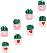 KALLORY 8Pcs Cactus Design USB Cable Protectors Cartoon Charging Cable Cover Durable Charger Protector for Phones Laptops Easy to Install Prevents Breakage and Extends