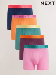 Orange/Blue/Pink Contrast Brights 5 Pack A-Front Boxers (AA7702) | $53