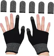 LALAFINA 1Set Game Gloves for Mobile of Breathable Two Finger Gloves with Thumb Sleeve for Sweaty Hands Enhanced Agility Compatible with Touchscreen Devices
