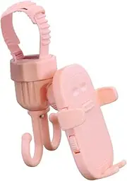 Phone Holder for Stroller – 2-in-1 Baby Stroller Hook with Cellphone Cradle Stand | Bike, Grocery Cart Clip for Hands- Convenience, Outdoor Travel Accessory