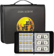 Coin Collection Holder, Album Book For Collector, 30 Pockets Paper Money Stamp