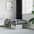 White Metal Bed Frame King Single 107x203 cm with Footboard No Mattress