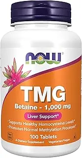 NOW Supplements, TMG (Trimethylglycine) 1,000 mg, 100 Tablets