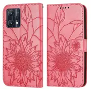 Realme 9 Pro Plus Wallet Case 3 Credit Card Slot ID Card Holder, PU Leather Flip Case - Rose Red