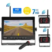 7" Wireless Rear View Kit HD Monitor Reverse Camera For Truck Caravan VAN RV Bus