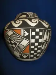 NEW! Large Stunning Beautiful Acoma Pottery Bowl Hand Made Loretta Joe 11 inch