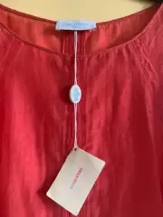 Emilio Pucci Women's Red Coral Top Blouse Size Italian 40 Made in Italy