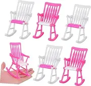 Role Play Mini Rocking Chairs 5pcs Doll House Accessories Safe Fun for Boys and Girls Random Color
