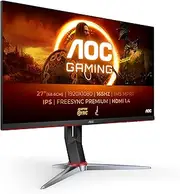AOC Gaming 27G2SP - 27 Inch FHD Monitor, 165 Hz, 1 ms, FreeSync Premium (1920 x 1080, VGA, HDMI, DisplayPort) Black/Red