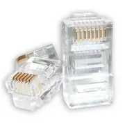 AT-RJ45PLUG-5E - Astrotek RJ45 Jack Connector Modular Plug Crimp 8P8C CAT5e LAN Network Ethernet Head 2 Prong Blade 3u' Transparent (20/pack)