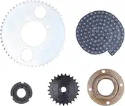 Chain and Sprocket Kit for Bikes, 54T 4 Hole Sprocket, 25T Sprocket, 116 Links Chain, Flywheel Connector, High Strength Steel, Lightweight, Compatible with Mountain