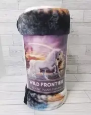 Wild Frontier Unicorn Plush Throw 50"x60" NWT SUPER SOFT