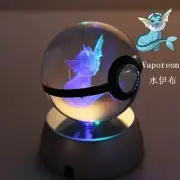 Monster Crystal Ball 3D Toys Fish Fox Figures Engraving Model with LED Light