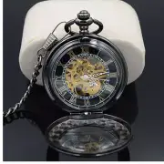 Pocket Watch Skeleton Case Mechanical hand WInd Steampunk Theme Vintage Style