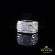 925 Sterling Silver White 5.50ct Cubic Zirconia Wide Band Men's Ring Size 10