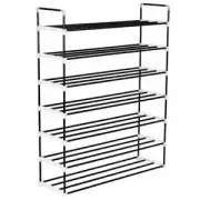 vidaXL Shoe Rack with 7 Shelves Metal and Plastic Black AUS