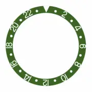 BEZEL INSERT FOR 40MM INVICTA PRO DIVER AUTOMATIC WATCH GREEN WITH SILVER FONTS