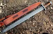 Blacksmith New Custom made Damascus Steel Viking Medieval Sword, Wooden Handle