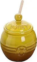 Honey Jars With Saucepan,Honey Jars With Lids - Honey Container With Bee Decoration | Small Honey Jars, Ceramic Honey Jar With Sealing Cover, Retro Tabletop Dispenser