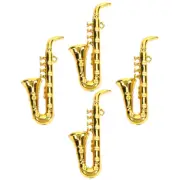 4 Pcs Mini Saxophone Miniature Wind Instruments Models Decor Work