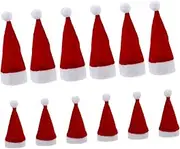 12pcs Mini Santa Hat Christmas Wine Bottle Cover Christmas Hats for Crafts Tiny Christmas Hats Christmas Mini Hat for Lollipop Party Hats Lollipop Christmas Hat Xmas Hat Cloth Red