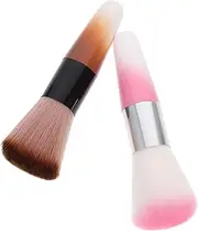 Healeved 2pcs Nail Art Fingernail Dust Makeup Blush Brush Powder Duster Brush Double-sided Makeup
