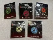 Set Of 5 Magic the Gathering Card Game Mana Logo Metal Enamel Pins NEW UNUSED