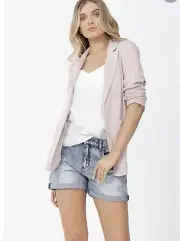 Decjuba Lindsay Relaxed Blazer - Pale Blush - Size 8
