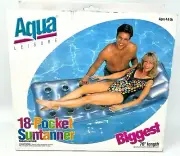 Vintage 1997 Aqua Lesiure 18-Pocket Pool Air Mat Float 76” Long Suntanner NOS