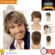Versatile Short Layered Synthetic Wig for Men - Adjustable Cap & Soft Texture