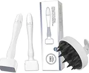 Derma Stamp 140a Adjustable 0-3mm with Hair scalp massager I Microneedling Derma pen Titanium micro needles I Amazing Professional Pen for Skin Repair, Facial Care, Hair & Beard Growth I Reduce Acne