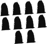 PLAFOPE 10Pcs Drawstring Wig Bags Durable Water Resistant Hair Storage Pouches for Wigs Travel Friendly Design Black Wig Packaging Bags Secure and Tidy Storage