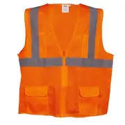 Cordova VS270P3XL Type R, Class II, Orange Mesh Surveyors Vest, Zipper...
