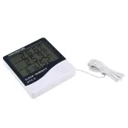 Lcd Temp Humidity Meter Htc 2 Indoor Outdoor Hygrometer Thermometer Weather Station with Clock