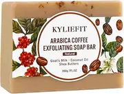 Arabica Coffee Exfoliating Soap Bar, Whitening, Gentle Clean Skin, Reduce Dark Spots, Enriched with Coconut Oil, Shea Butter, Improve Dry And Dull Skin, 200g (Pack of 1)